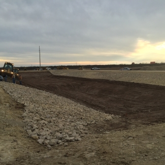 Laying Rip Rap fot sump WWTP
